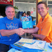 Geoff congratulating successful Open Water Diver